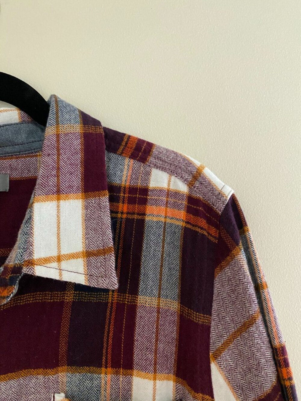 Burgundy White and Yellow Natural Essentials Flannel Shirt